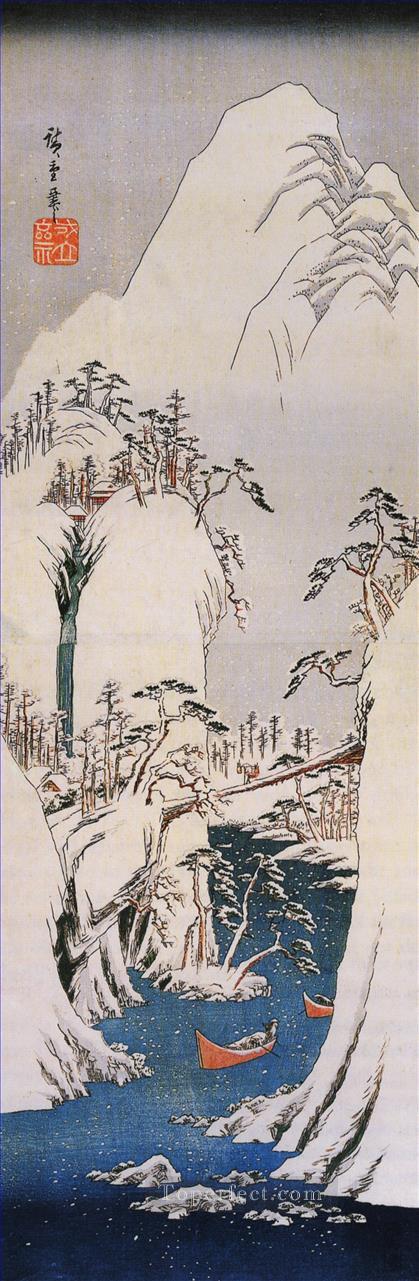 a snowy gorge Utagawa Hiroshige Ukiyoe Oil Paintings